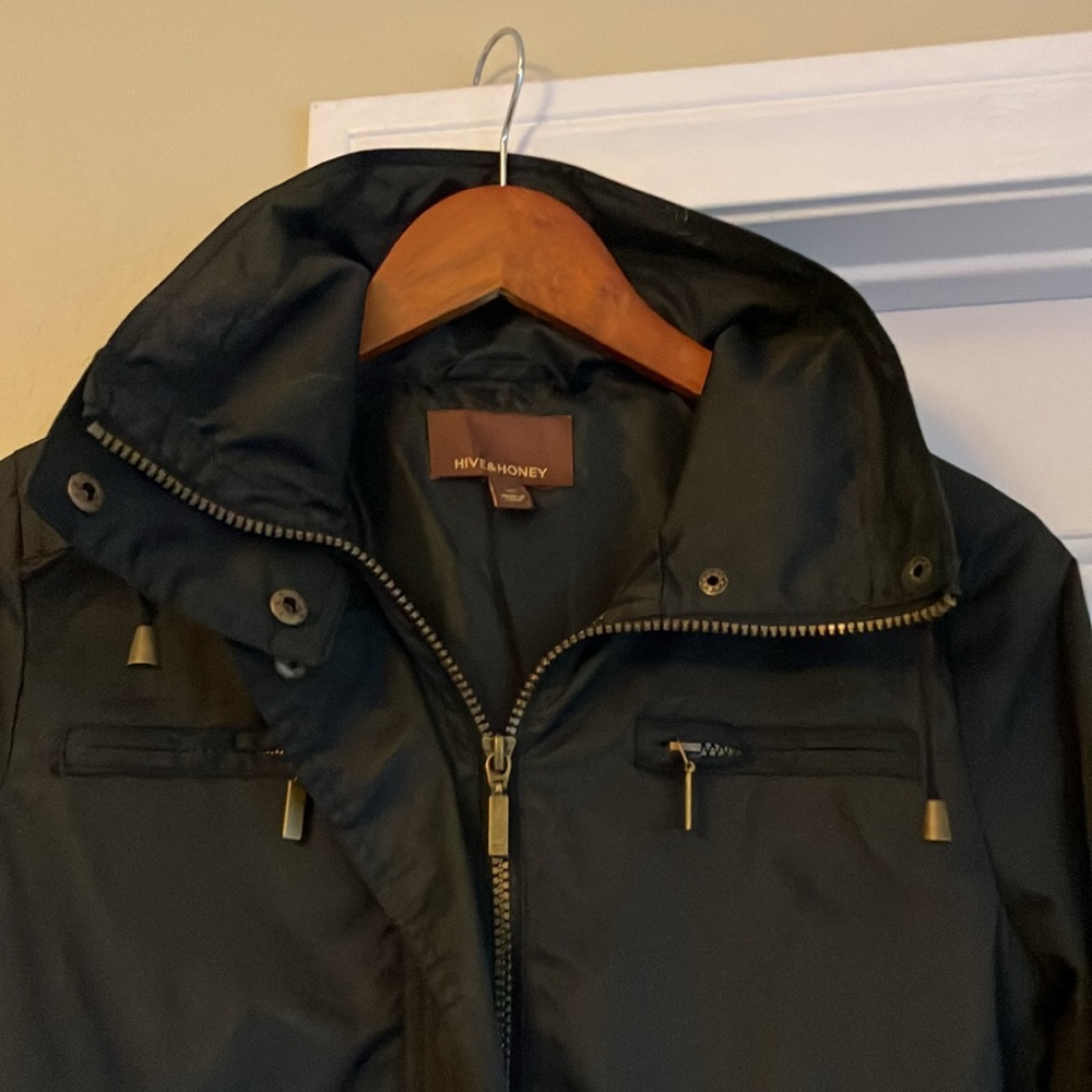 Hive & Honey Black Trench Coat XS - Picture 2 of 6